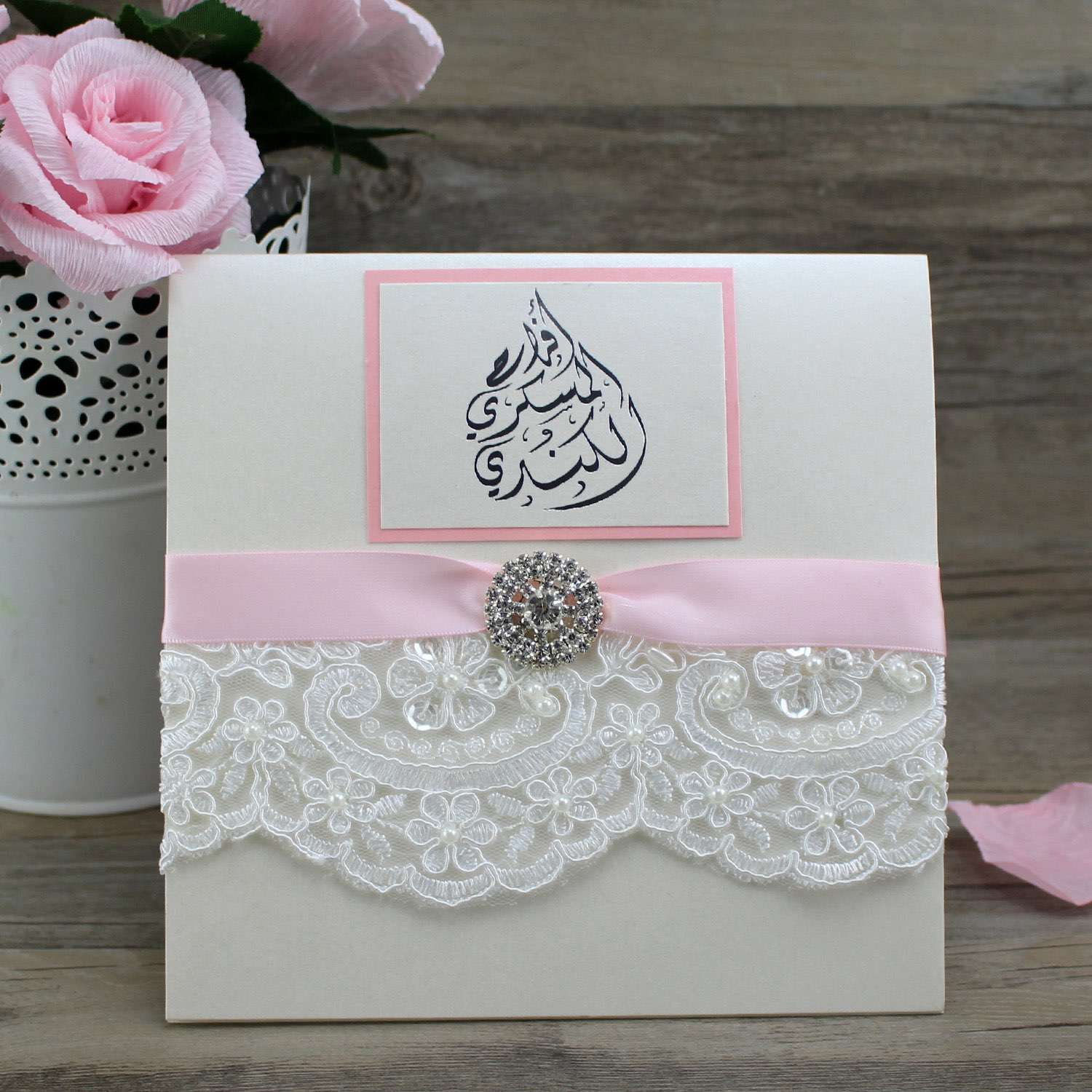 Lace Invitation Card Handmade Wedding Card Printing Customized Made in China